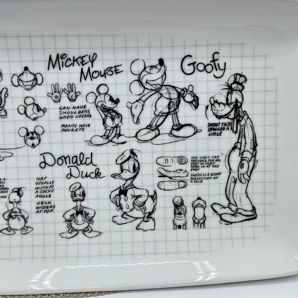 Disney Sketchbook Mickey Mouse & Friends Rectangular Plate Platter